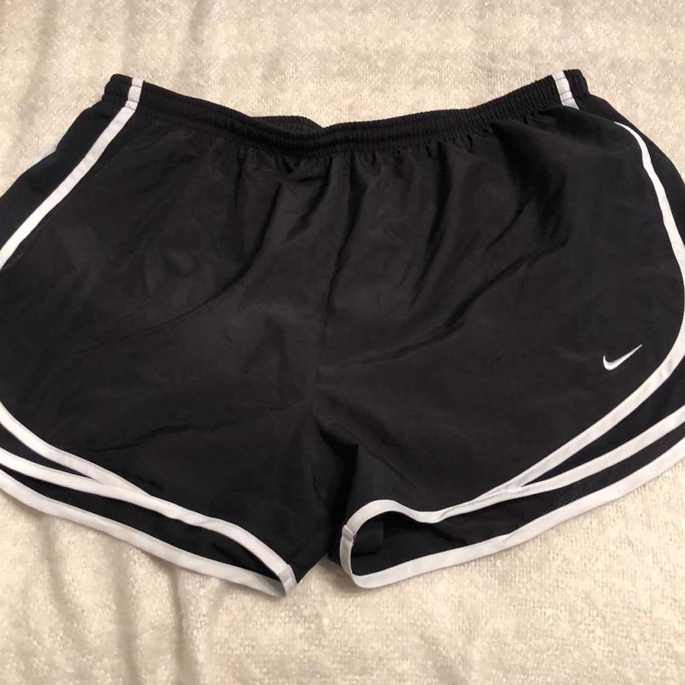 Black and White Nike Running Shorts